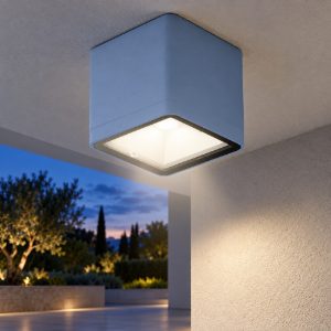 Faretto da esterno soffitto moderno cubico carta da zucchero led 8,5w 3000k ip65