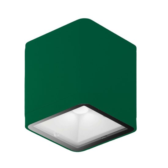 Faretto da esterno soffitto moderno cubico verde bosco led 8,5w 3000k ip65