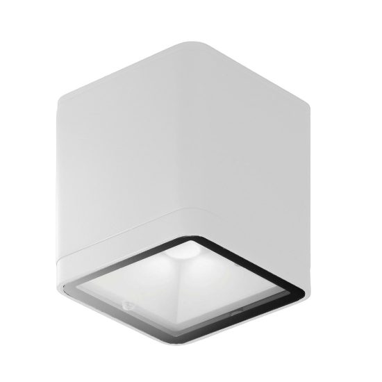 Faretto da esterno soffitto led 8,5w 3000k ip65 moderno cubico bianco