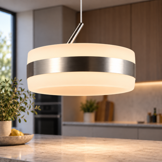 Lampada a sospensione led 8w cct 2300k 4000k dimmerabile nichel opaco