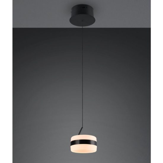 Lampada a sospensione led 8w cct 2300k 4000k dimmerabile nero opaco