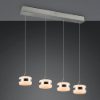 Lampadario a sospensione led cct 2300k 4000k dimmerabile 4 luci rettangolare nichel