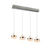 Lampadario a sospensione led cct 2300k 4000k dimmerabile 4 luci rettangolare nichel