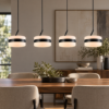 Lampadario rettangolare nero opaco a sospensione led cct 2300k 4000k dimmerabile