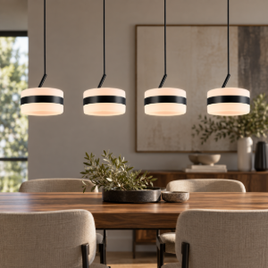Lampadario rettangolare nero opaco a sospensione led cct 2300k 4000k dimmerabile