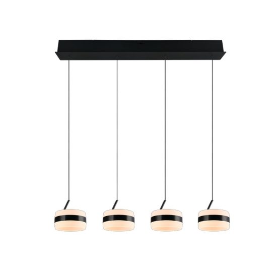 Lampadario rettangolare nero opaco a sospensione led cct 2300k 4000k dimmerabile