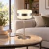 Lampada da tavolo led 8w cct 2300k 4000k dimmerabile nichel opaco