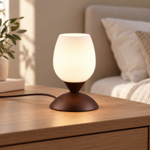 Lampada da comodino camera da letto marrone ruggine