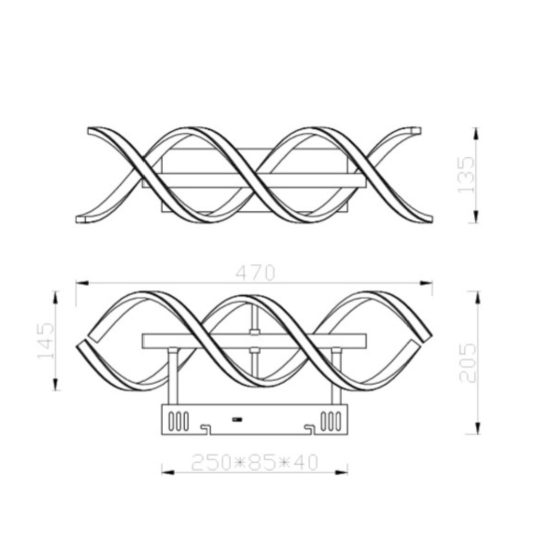 Applique da parete per scale led cct 2300k 4000k dimmerabile spirale ottone nero