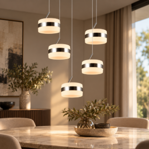 Lampadario per tavolo da pranzo led cct 2300k 4000k dimmerabile 5 luci