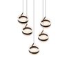 Lampadario led 8w cct 2300k 4000k dimmerabile 5 luci rotondo nero opaco a sospensione