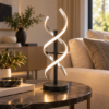 Lampada da tavolo per camera da letto spirale nera led 20,5w cct 2300k 4000k dimmerabile