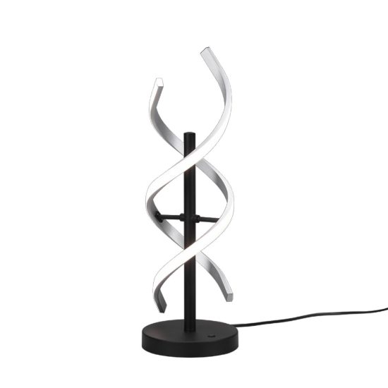 Lampada da tavolo per camera da letto spirale nera led 20,5w cct 2300k 4000k dimmerabile