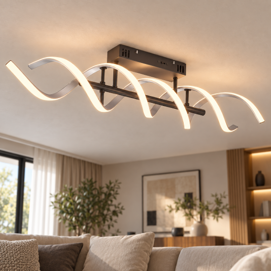 Plafoniera moerna spirale led 41w cct 2300k 4000k dimmerabile