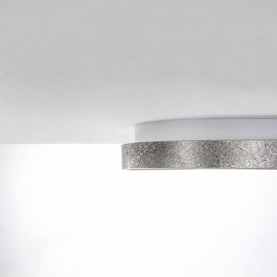 Plafoniera moderna plettro foglia argento led 30w cct 3000k 4000k 35cm