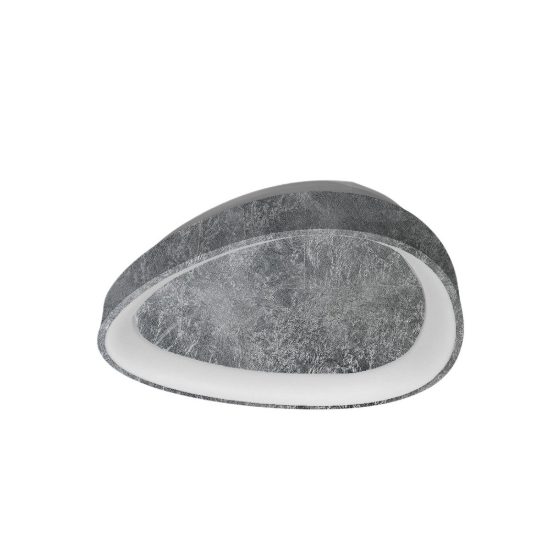 Plafoniera moderna plettro foglia argento led 30w cct 3000k 4000k 35cm