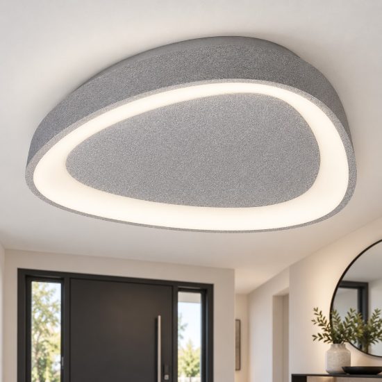Plafoniera led 30w cct 3000k 4000k plettro moderna grigio perla