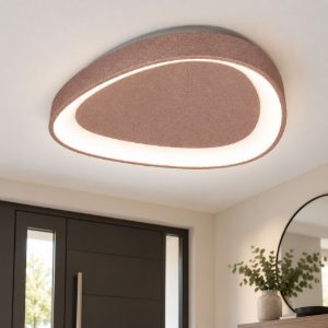 Plafoniera led 30w cct 3000k 4000k moderna plettro oro rosato 35cm