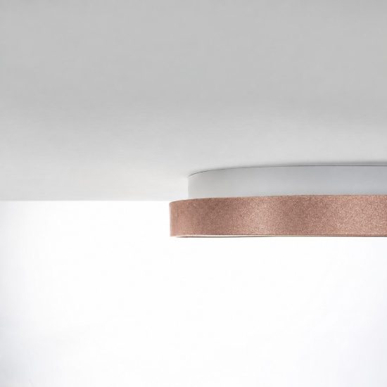 Plafoniera led 30w cct 3000k 4000k moderna plettro oro rosato 35cm