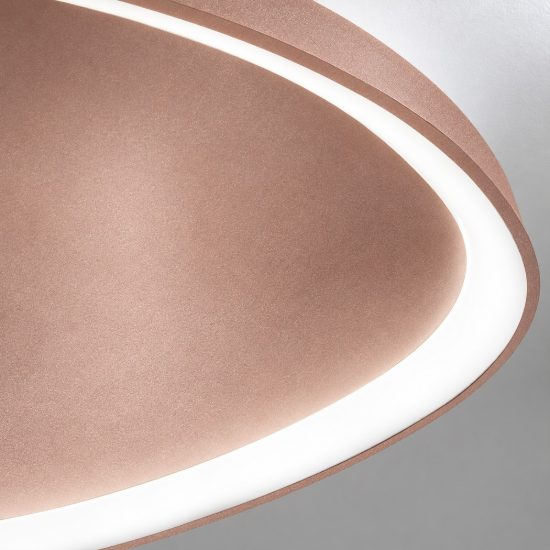 Plafoniera led 30w cct 3000k 4000k moderna plettro oro rosato 35cm