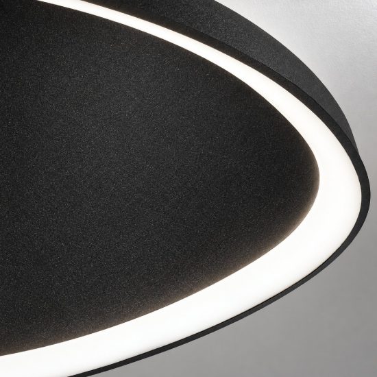 Plafoniera moderna plettro nero led 30w cct 3000k 4000k 35cm