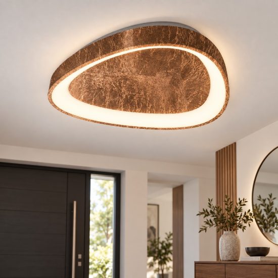 Plafoniera led 30w cct 3000k 4000k moderna plettro foglia rame