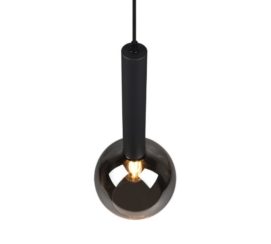 Lampada a sospensione led 4w 2700k nero opaco vetro