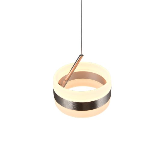 Lampada a sospensione led 8w cct 2300k 4000k dimmerabile nichel opaco