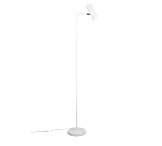 Piantana lampada da terra per camera da letto bianco opaco luce orientabile da lettura