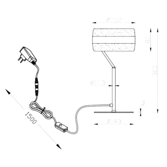 Lampada da tavolo nera per salotto led cct 2300k 4000k
