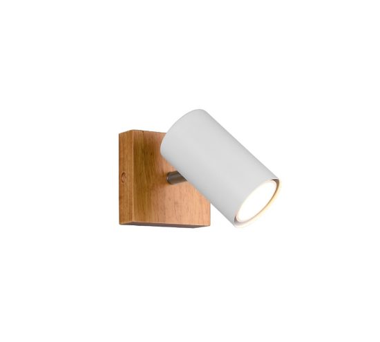 Applique per comodino camera da letto bianco e legno gu10