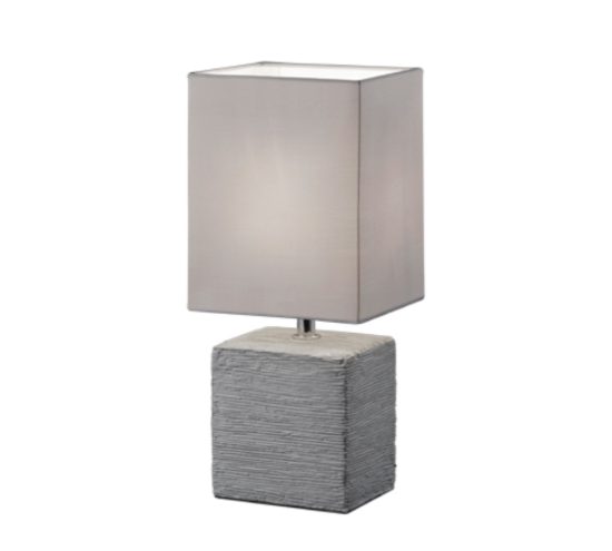 Abat-jour per camera da letto ceramica grigia decorata
