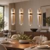 Fabas lampadario moderno portofino a quattro luci vetro cognac led 24w 3000k dimmerabile