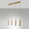 Fabas lampadario moderno portofino a quattro luci vetro cognac led 24w 3000k dimmerabile