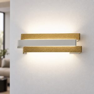 Applique da parete led 12w cct 3000k 4000k oro opaco per ufficio