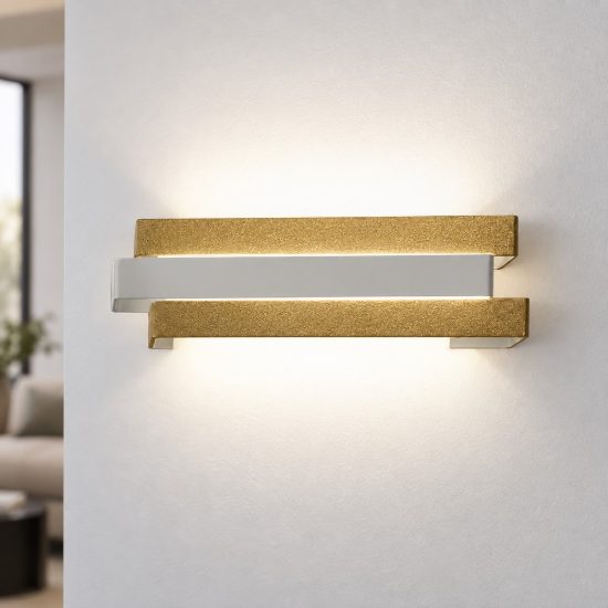 Applique da parete led 12w cct 3000k 4000k oro opaco per ufficio