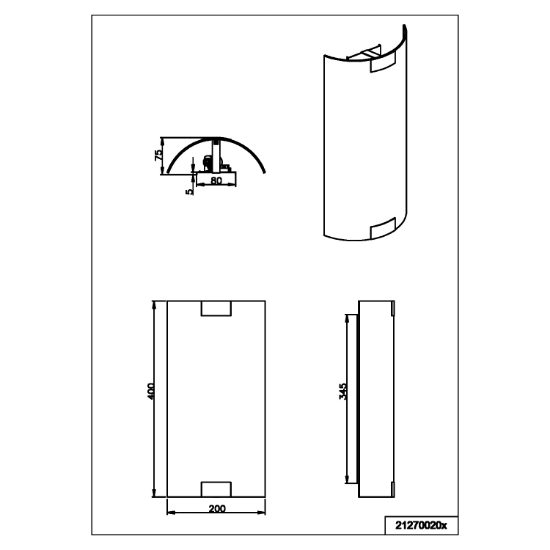 Applique da parete per corridoio rettangolare nickel opaco vetro