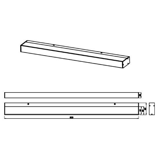 Applique per specchio bagno cromo led 3000k ip44 90cm