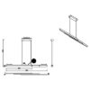 Lampadario per ufficio led cct 2700k 6500k alluminio nero