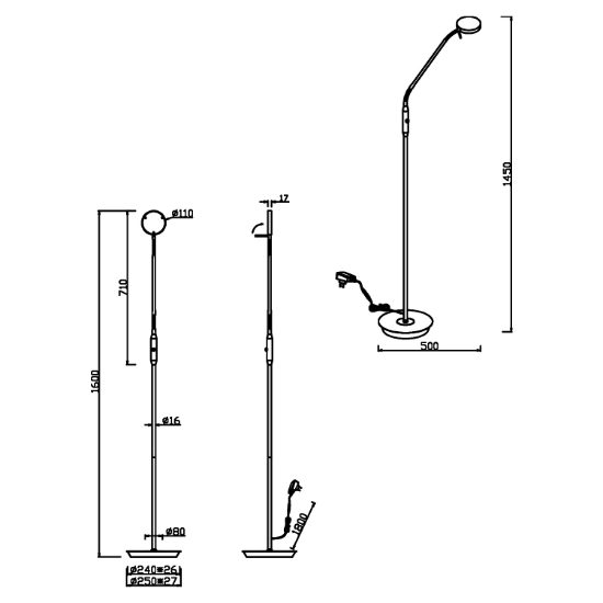 Piantana lampada da terra ottone led cct 2300k 4000k per salotto