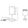 Abat-jour per camera da letto nero led 2700k