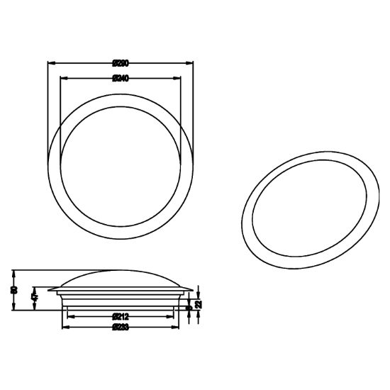 Plafoniera bagno led 12w 3000k ip44 nero opaco 29cm