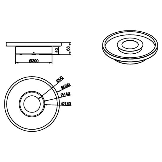 Plafoniera moderna tondo cromo led 28w 3000k dimmerabile