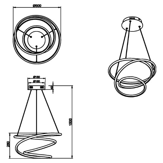 Lampadario moderno design cromo led 4000k dimmerabile