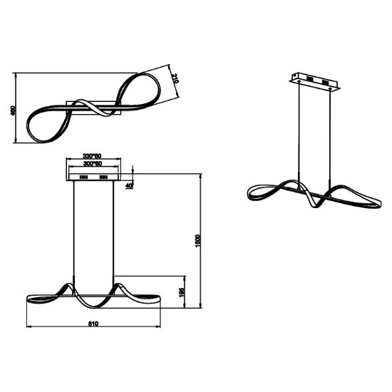 Lampadario per tavolo da pranzo bianco led 4000k