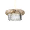 Ideal lux lampadario a sospensione nabucco in cristallo trasparente dettagli oro