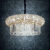 Ideal lux lampadario a sospensione nabucco in cristallo trasparente dettagli oro