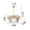 Ideal lux lampadario a sospensione nabucco in cristallo trasparente dettagli oro