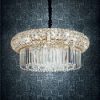 Ideal lux lampadario classico nabucco cristalli e dettagli oro 70cm