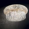 Ideal lux lampadario classico nabucco cristalli e dettagli oro 70cm